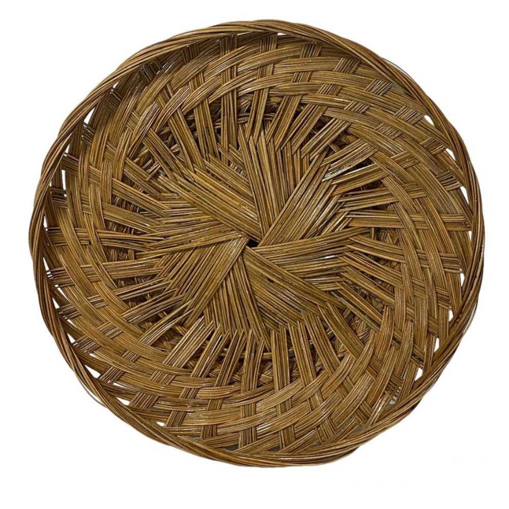 Vintage Round Wicker Woven Basket Home Decor